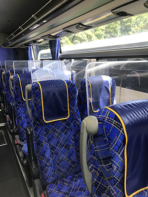 弊社使用バス内部の飛沫感染対策